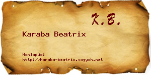 Karaba Beatrix névjegykártya